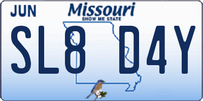 MO license plate SL8D4Y