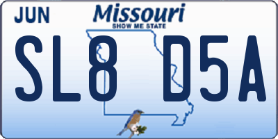 MO license plate SL8D5A
