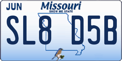 MO license plate SL8D5B