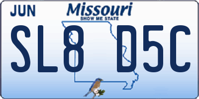 MO license plate SL8D5C