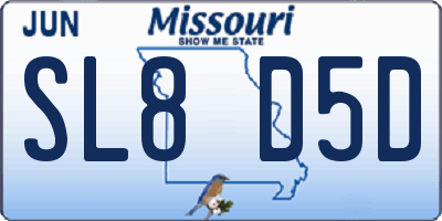 MO license plate SL8D5D