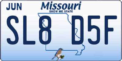 MO license plate SL8D5F