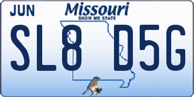 MO license plate SL8D5G