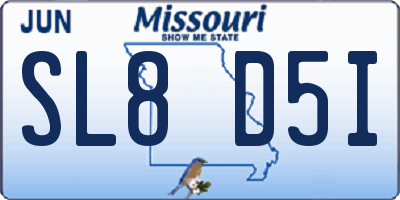 MO license plate SL8D5I