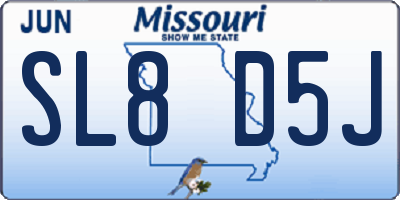 MO license plate SL8D5J