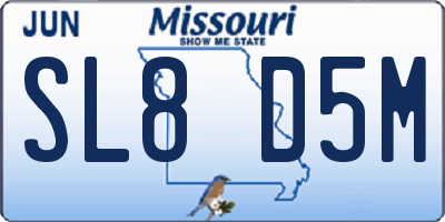 MO license plate SL8D5M