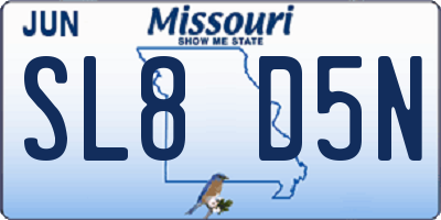 MO license plate SL8D5N