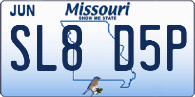 MO license plate SL8D5P