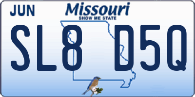 MO license plate SL8D5Q