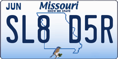 MO license plate SL8D5R