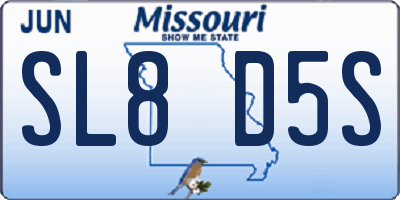 MO license plate SL8D5S