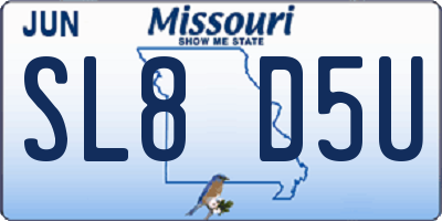 MO license plate SL8D5U