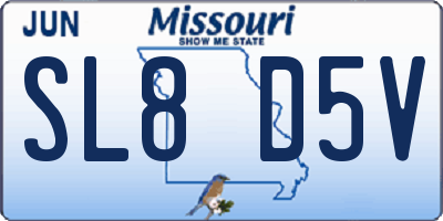 MO license plate SL8D5V