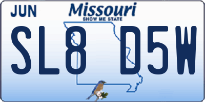 MO license plate SL8D5W