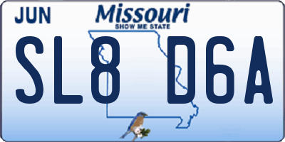 MO license plate SL8D6A