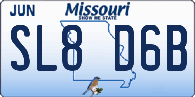 MO license plate SL8D6B