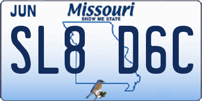 MO license plate SL8D6C