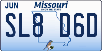 MO license plate SL8D6D