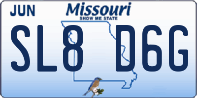 MO license plate SL8D6G