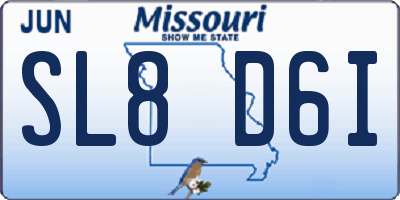 MO license plate SL8D6I
