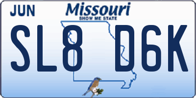 MO license plate SL8D6K