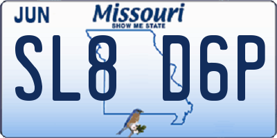 MO license plate SL8D6P