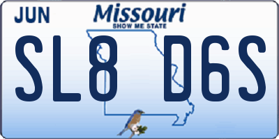 MO license plate SL8D6S