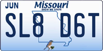MO license plate SL8D6T