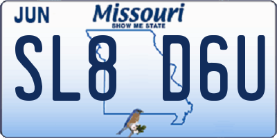MO license plate SL8D6U