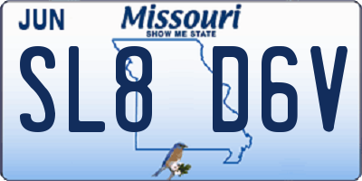 MO license plate SL8D6V