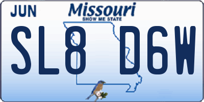 MO license plate SL8D6W