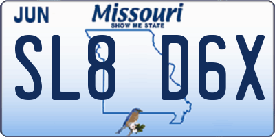MO license plate SL8D6X