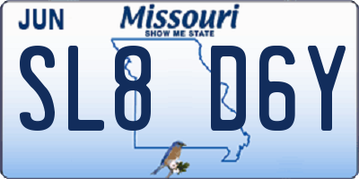 MO license plate SL8D6Y