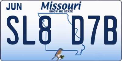 MO license plate SL8D7B