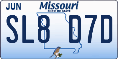 MO license plate SL8D7D