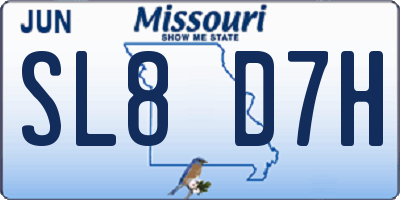 MO license plate SL8D7H