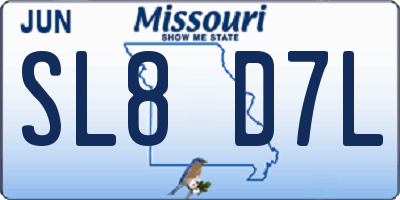 MO license plate SL8D7L