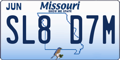 MO license plate SL8D7M