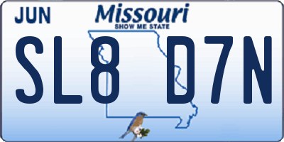 MO license plate SL8D7N