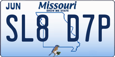 MO license plate SL8D7P