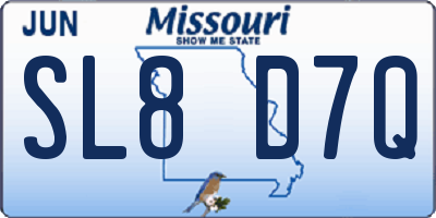 MO license plate SL8D7Q