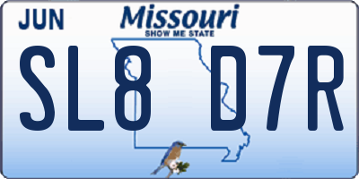 MO license plate SL8D7R