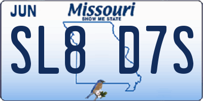 MO license plate SL8D7S