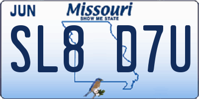 MO license plate SL8D7U