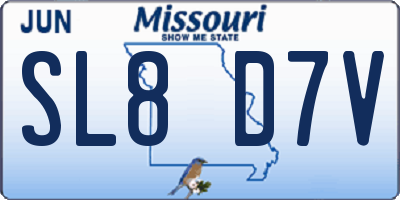 MO license plate SL8D7V