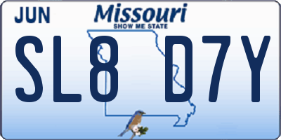 MO license plate SL8D7Y