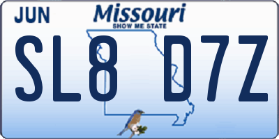 MO license plate SL8D7Z