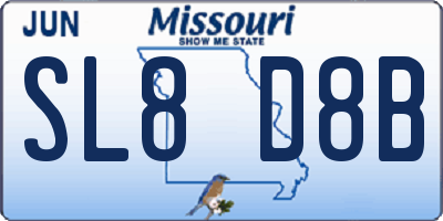 MO license plate SL8D8B