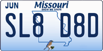 MO license plate SL8D8D