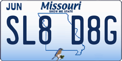 MO license plate SL8D8G